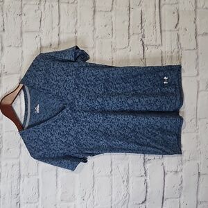 Under Armour Blue Patterned V-Neck T-Shirt